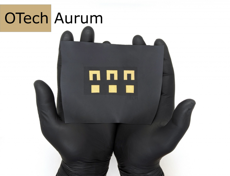 OTech Aurum gold electrode on fabric